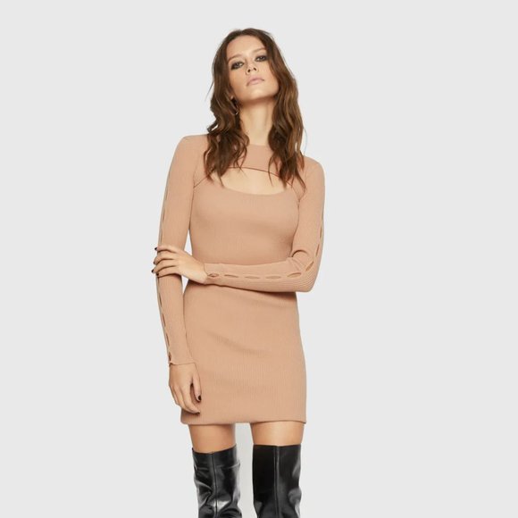 NUDE REBECCA MINKOFF LAUREN DRESS - Picture 1 of 4